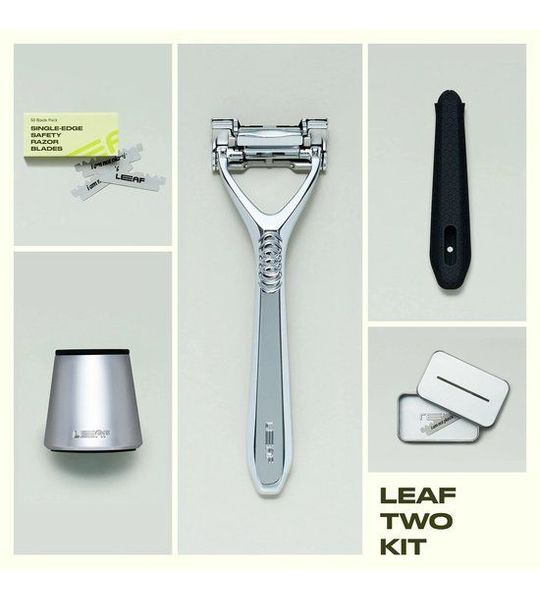 Leaf Shave - Leaf Two Safety Razor Kit - Chrome Incl 50 Mesjes