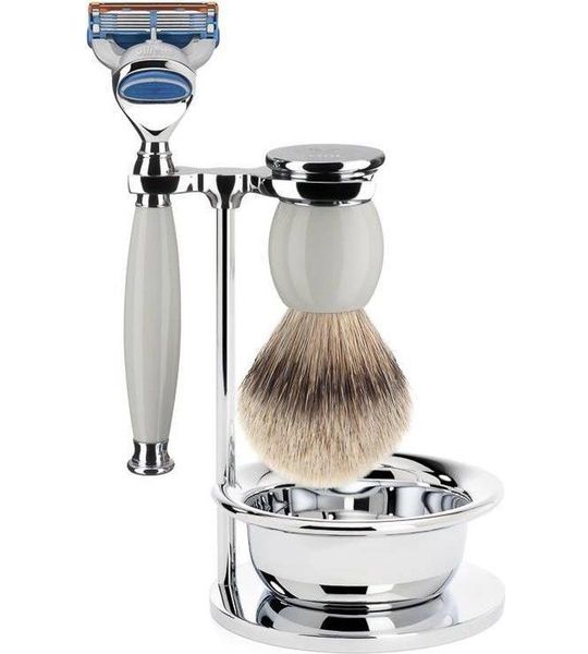 M�hle Fusion & Silvertip Scheerset (4-Delig) Sophist Porselein
