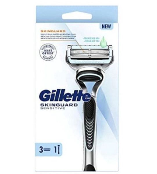 Gillette Skinguard Scheerhouder + Scheermesjes 3 Stuks