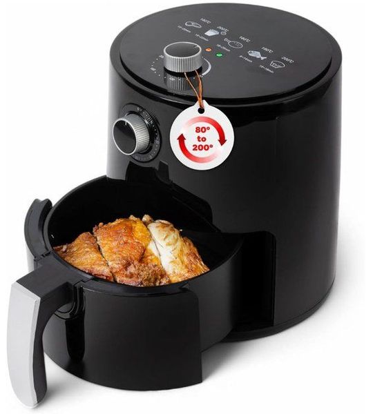 RVV® Mini airfryer - Airfryer - Airfryer klein - Zwart - ‎27cm x 27cm x 32cm