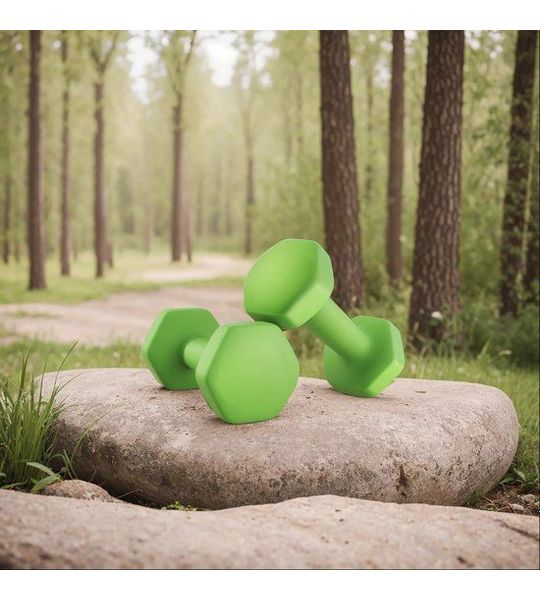 Halterset – Neopreen – Groen – Zeshoekig ontwerp, 2 x 2 kg