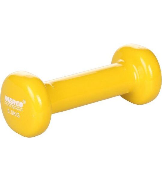 Merco - Vinyl Dumbbell - 0.5 KG Geel - 1 stuk