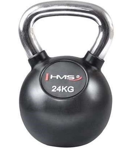 HMS KGC Serie - Verchroomde Rubber Kettlebell - Gietijzer - Ergonomische Greep