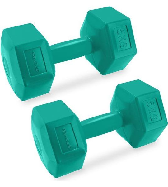 Spokey MONSTER Halterschijven - 2x 5 kg - Hexagonaal