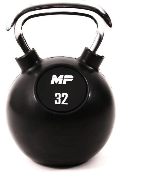 Muscle Power Rubberen Kettlebell - Zwart - 32 kg