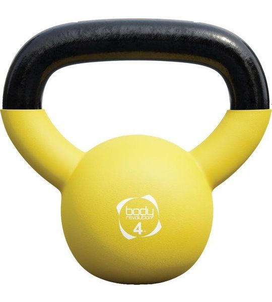 4kg neopreen kettlebell antislip en kleurcodering voor thuis of gym