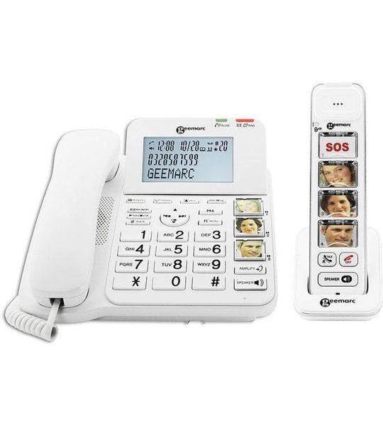 Geemarc Amplidect Combi 295 Telefoon Met Grote Knoppen + Dect 4 Foto Geheugentoetsen