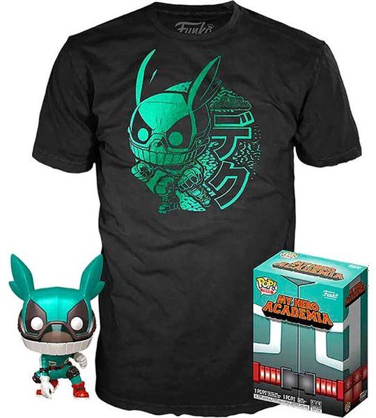 Funko Pop! & Tshirt Box: My Hero Academia - Deku with Helmet (Size M)