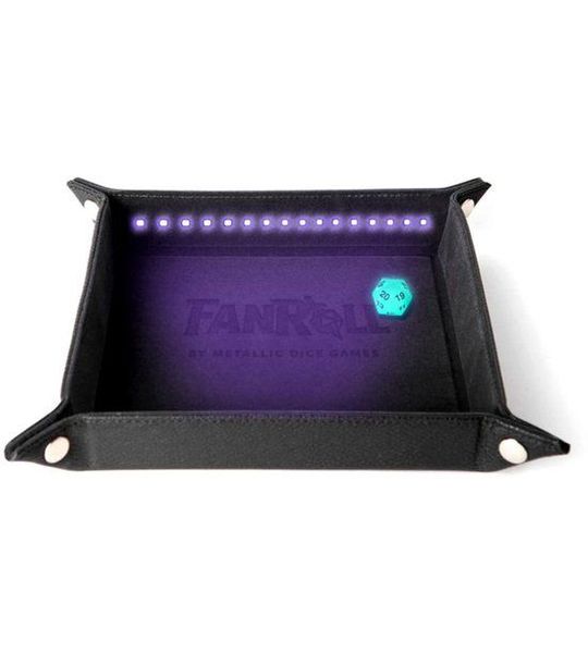 FanRoll Shadowlight Folding Blacklight Dice Tray Black