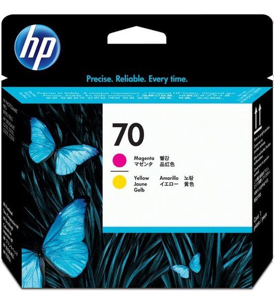 HP 70 printkop magenta en geel
