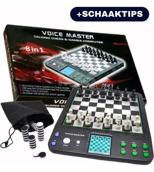 Schaakcomputer - Elektrisch Schaakbord - Schaakspel - 8 in 1 Spel - Schaaktips