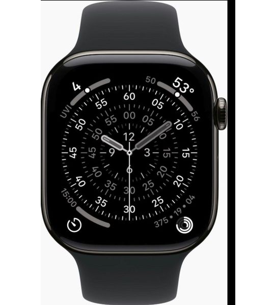 Apple Watch Series 11 gps + Cellular - 42mm titanium Case Black Sport Band S/m Smartwatch Slate