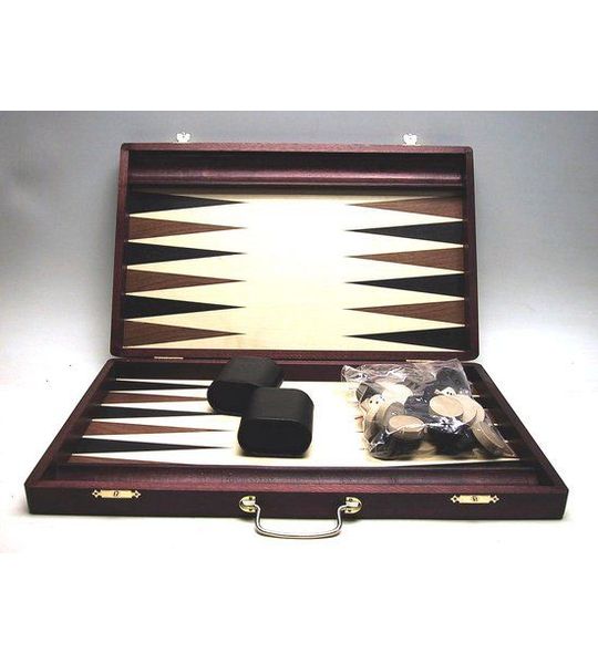 Backgammon 1109 hout 38x24cm.donkerbruin
