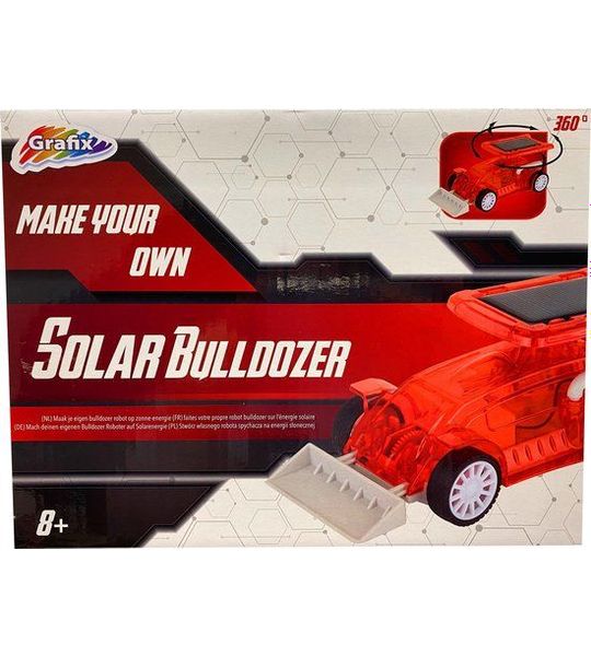 Grafix knutselset Solar Bulldozer junior rood 5-delig