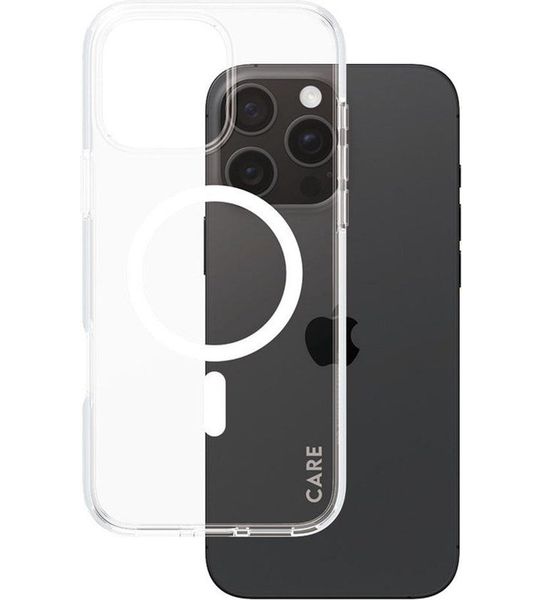 CARE Flagship Case Urban Combat Met Wit Magsafe Telefoonhoesje Voor Apple Iphone 2024 6.7'' Pro Transparant