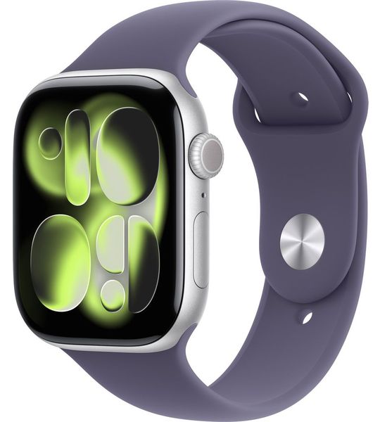 Apple Watch Series 11 gps - 46mm Aluminium Case - Purple Fog Sport Band M/l Smartwatch Silver