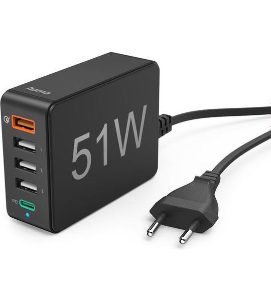 Hama 201630 Laadstation 5x Usb 51w Zwart