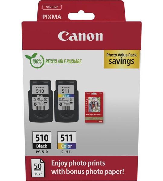 Canon Pg-510/cl-511 + 50-pack Fotopapier Multicolor