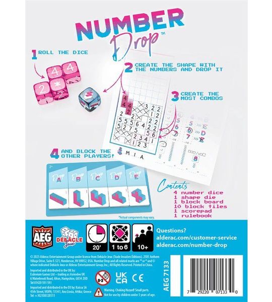 Number Drop - Dobbelspel - Engelstalig - Alderac Entertainment Group