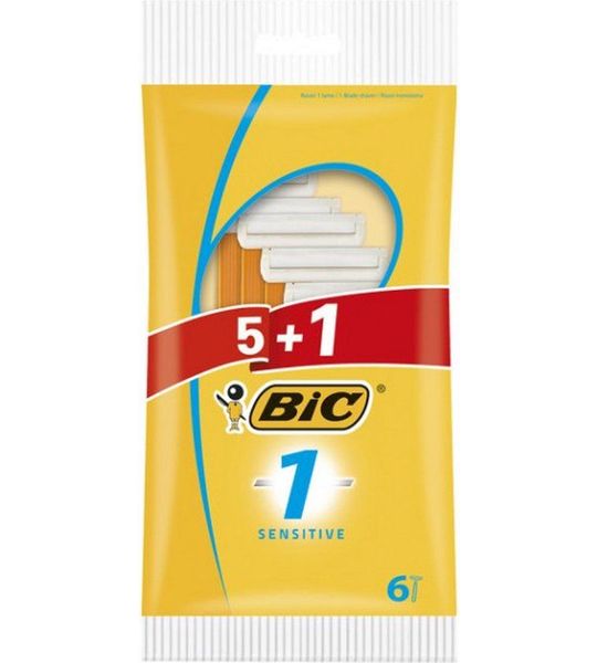 6st Bic 1 Wegwerpmesjes Sensitive 51