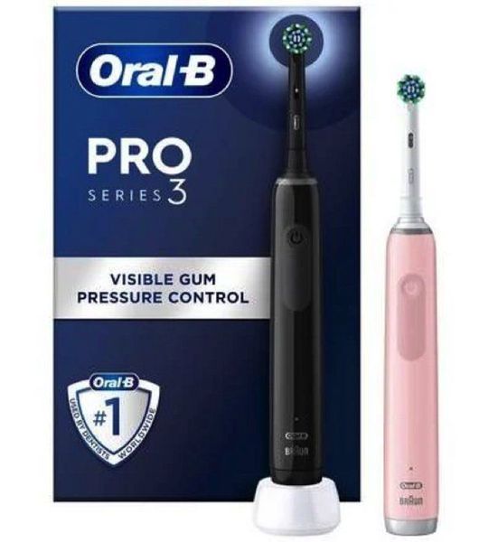 Oral-B Pro 3 3900 Duo Zwart, Roze