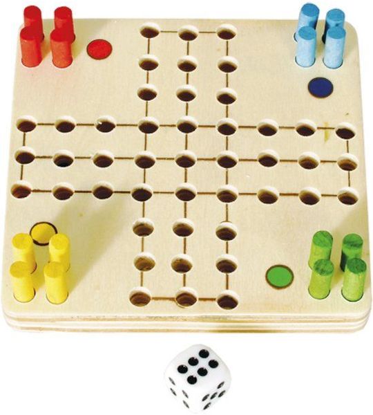 Spel - Minispel - Ludo - Mens erger je niet - Hout