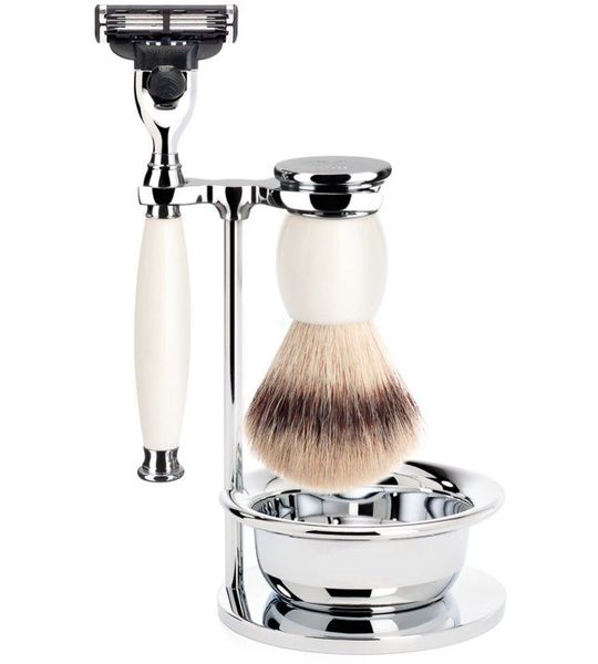 M�hle Mach3 & Silvertip Scheerset (4-Delig) Sophist Porselein