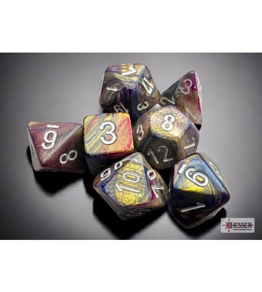 Chessex Festive Mini-Polyhedral Carousel/white Dobbelsteen Set (7 stuks)
