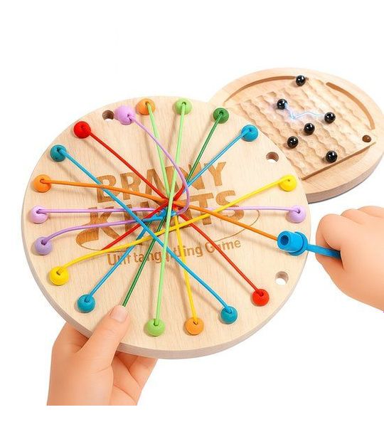 Brainy Knots + Magnetisch Schaakspel – 2-in-1 Reis-Puzzelspel, vanaf 3 jr