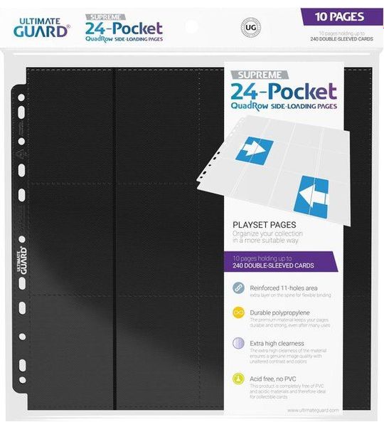 Ultimate Guard 24-Pocket QuadRow Pages Side-Loading Black (10)