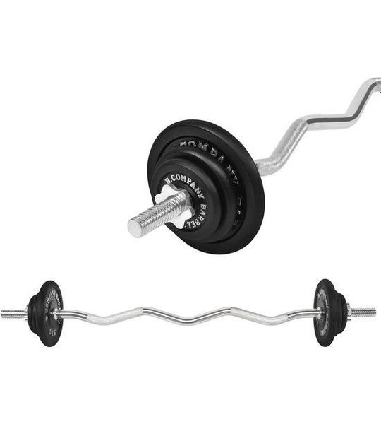 Halterset met Halterschijven van Gietijzer en SZ-Curlstang - Compleet 24 kg