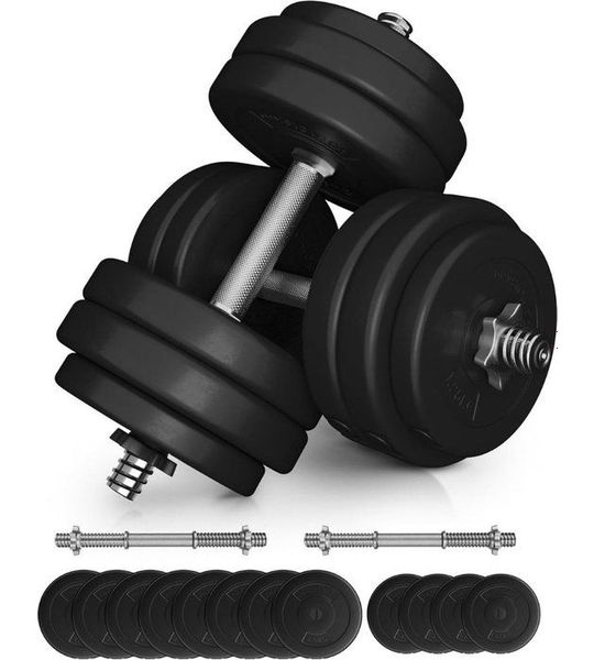 Yolo-deals - dumbelset (2x 15kg) - incl. 12 gewichten van kunststof