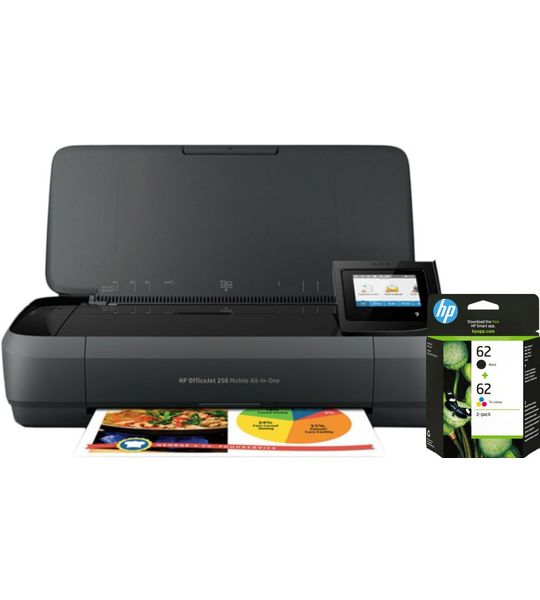 HP OfficeJet 250 Mobile Printer + 1 set extra inkt