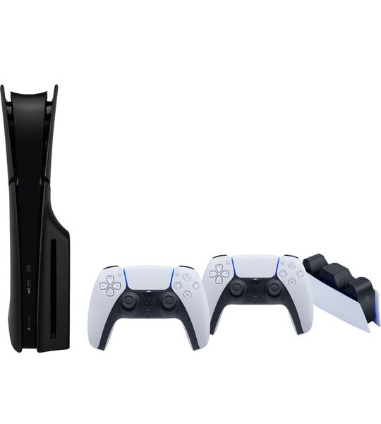 PlayStation 5 Slim Disc Edition + Covers Zwart + Extra Controller Wit + Oplaadstation