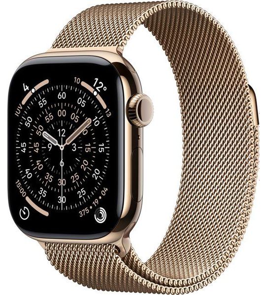 Apple Watch Series 11 gps + Cellular - 42mm titanium Case Milanese Loop Smartwatch Gold
