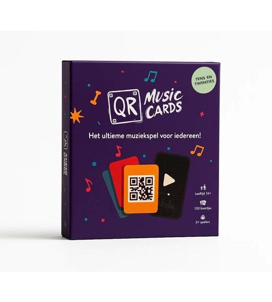 QR Music Cards Tens & Twenties Edition - Jora Games muziekspel - 150 kaarten