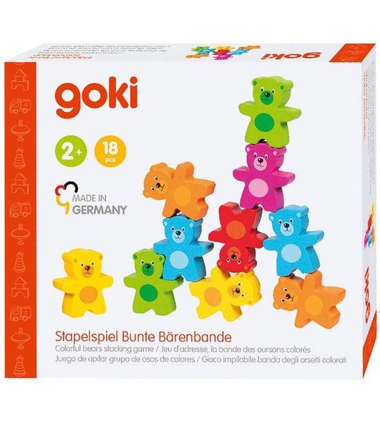 Goki Houten Kleuren Beren Stapelspel, 9dlg.