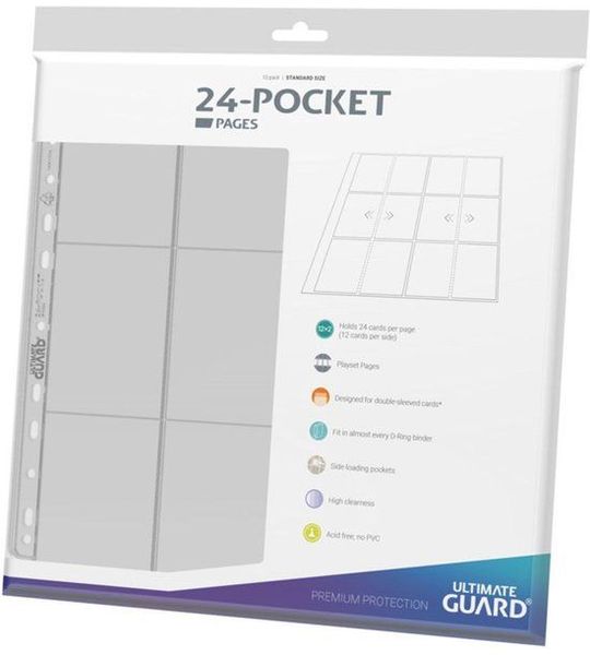 Ultimate Guard 24-Pocket QuadRow Pages Side-Loading Clear (10)