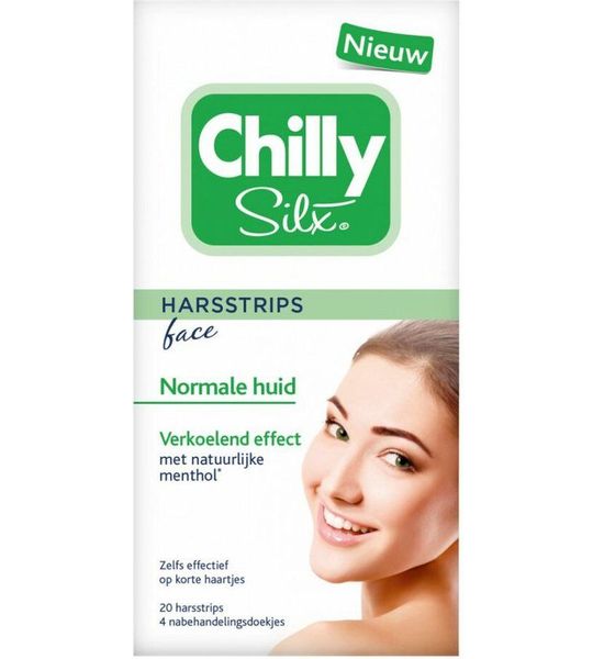 6x20 Stu Chilly Silx Harsstrips Face Normale Huid Voordeelverpakking