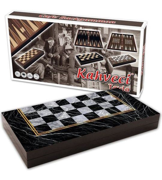 Star Backgammon Zwart Marmer (cafés) / Star Tavla Siyah Mermer