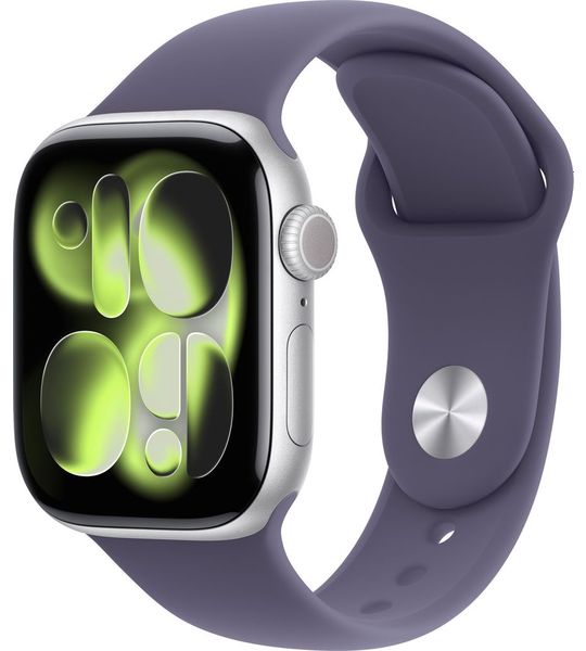 Apple Watch Series 11 gps - 42mm aluminium Case - Purple Fog Sport Band M/l Smartwatch Silver