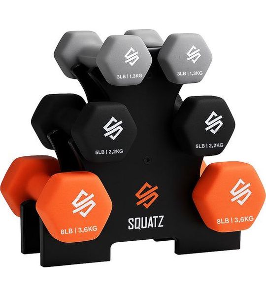 Squatz dumbell Set - 1.3 t/m 3.6 Kg - Gewichten- 3 Paar