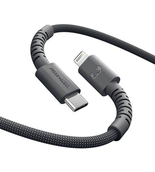 Fresh 'n Rebel Flexwave Silicone Braided Usb-c Naar Lightning Usb-kabel 70 Cm Storm Grey