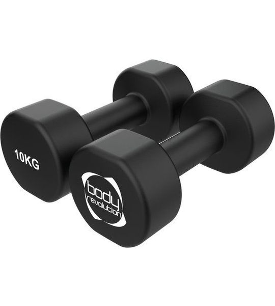 Neopreen dumbbells 2 x 10 kg, anti-slip