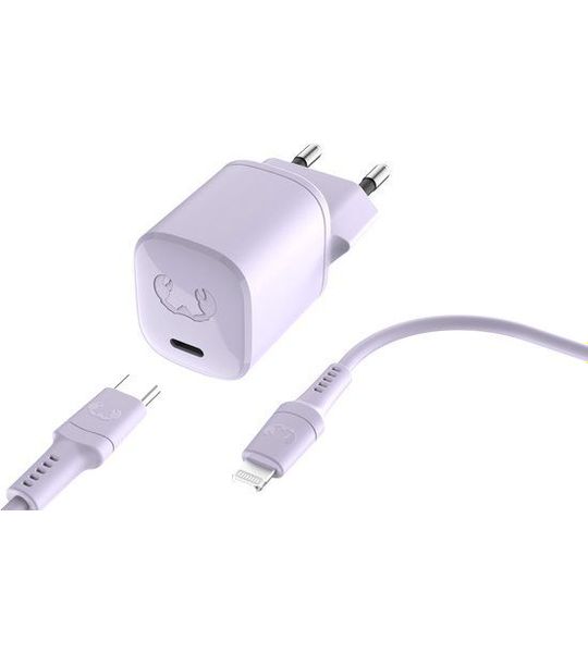 Fresh 'n Rebel Mini Charger Usb-c 20w + Lightning-kabel - Lila