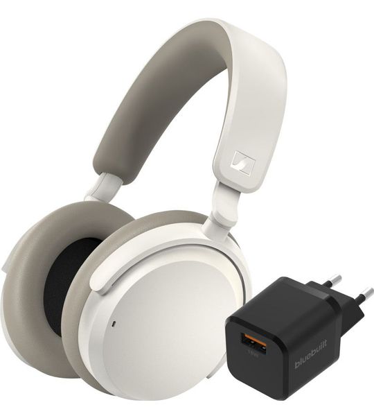 Sennheiser Accentum Wireless Wit+ BlueBuilt Quick Charge Oplader met Usb A Poort 18W Zwart