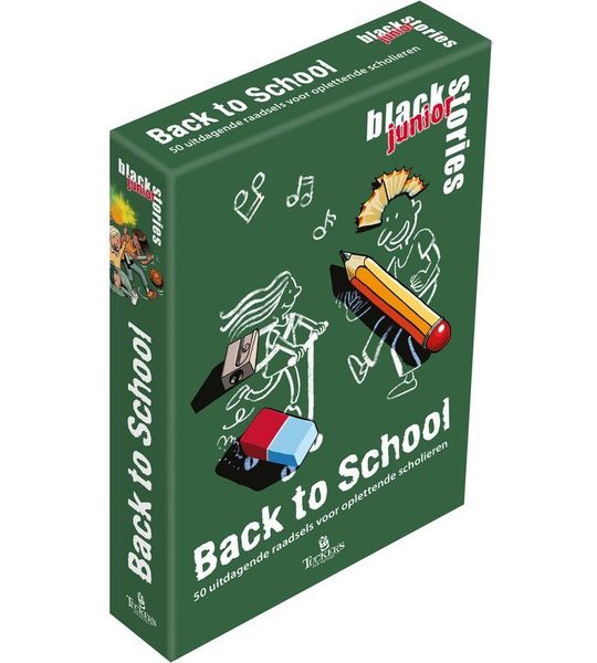 Tucker's Fun Factory spel black stories junior Back to School kaartspel.