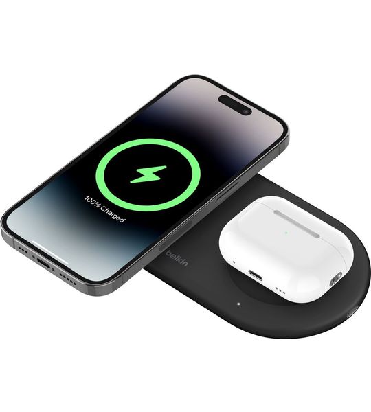Belkin Boost Charge Pro Dual MagSafe en Qi2 Draadloze Oplader 15W