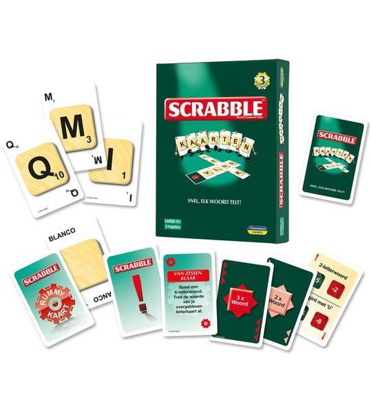 Scrabble - Kaartspel - Gezelschapsspel voor Familie - Reisspel formaat