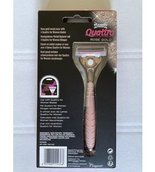 Stuk Wilkinson Quattro For Woman Razor14 Blades Vintage Rose Gold